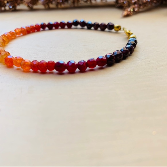 HP 🎉 Garnet Carnelian Gemstone Unisex Bracelet - Picture 8 of 8